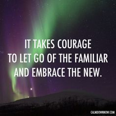 it takes courage to let go and embrace the new