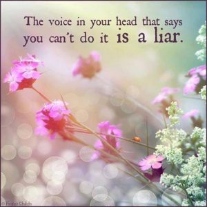 the voice in your head that says you can't do it is a liar