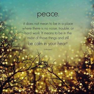 peace means to experience noise and be calm in your heart