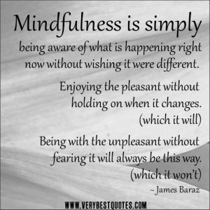 mindfulness is simply being aware of the pleasant and the unpleasant